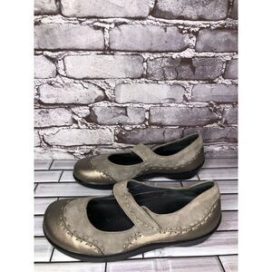 Ziera Bronze Leather Taupe Suede Mary Jane Comfort Shoes Women Sz 41EU/10.5M US